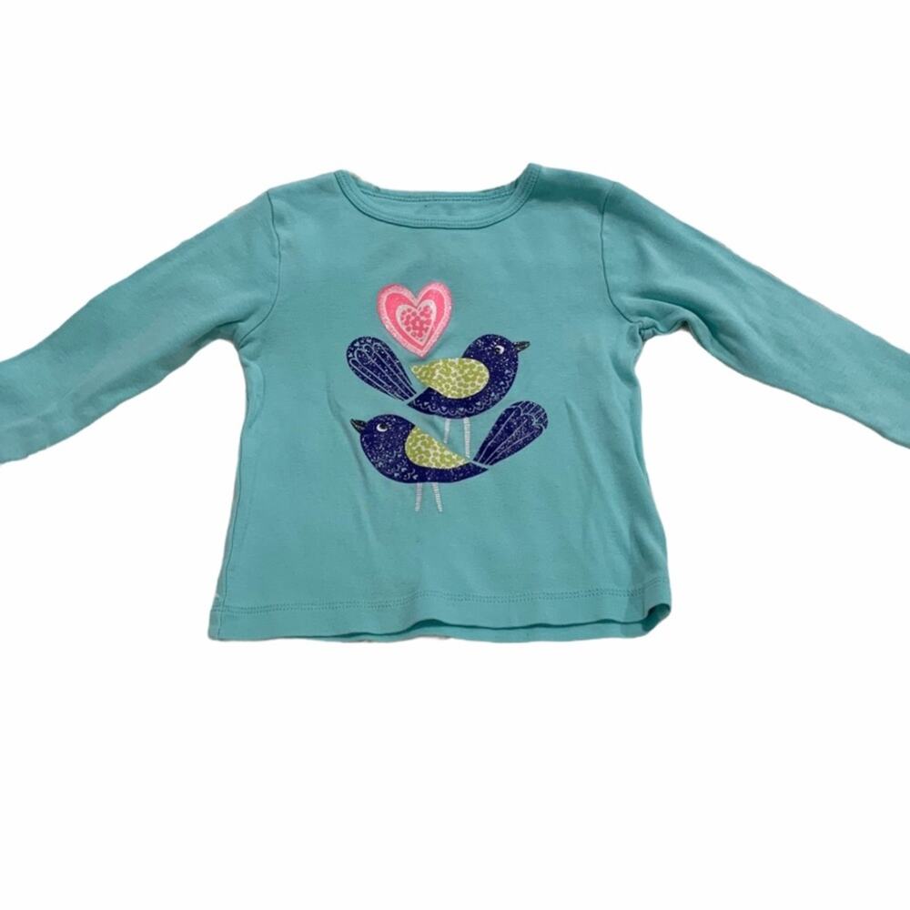 Carter’s Aqua Long Sleeve T-Shirt with Bird Print